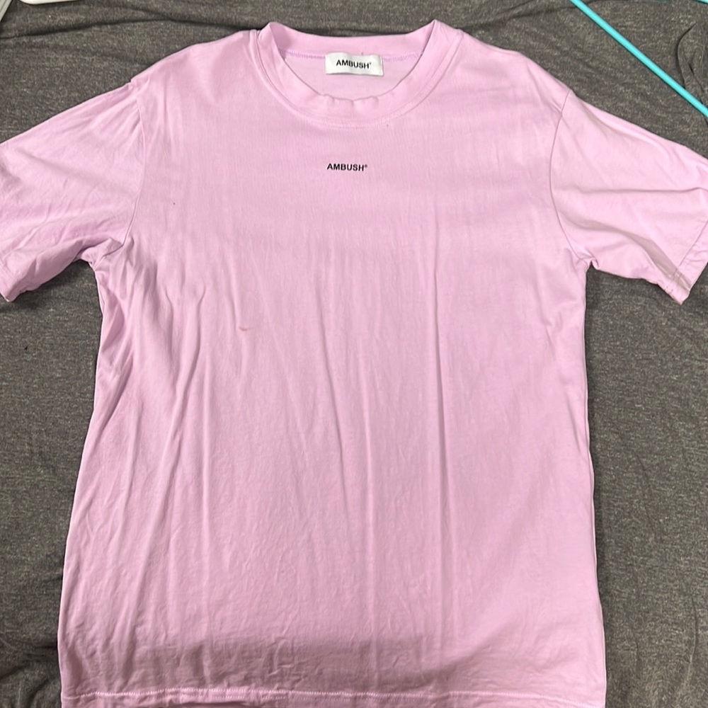 AMBUSH T shirt, lilac color, medium, lightly worn.